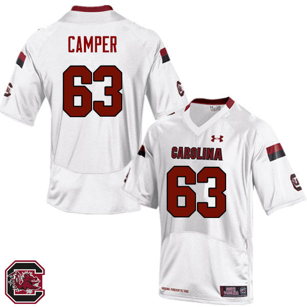 Men South Carolina Gamecocks #63 Blake Camper College Football Jerseys Sale-White